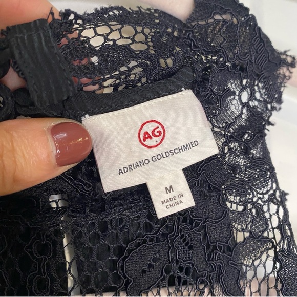 AG Adriano Goldschmeid LYDIA Lace Black Halter Tank Top Size Medium - Picture 6 of 8